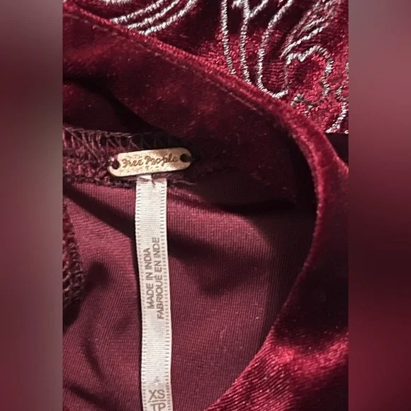 Free People Bandana Bling Velvet Tank XS Red Boho High Neck Festival Top - Picture 9 of 9